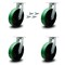 Service Caster 10 Inch Heavy Duty Green Poly on Cast Iron Caster Set with Swivel Locks, 4PK SCC-KP92S1030-PUR-GB-BSL-4 - alternate 1